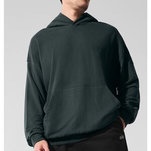 EUC Alo Yoga Men's Double Take Hoodie Charcoal Green Size Large